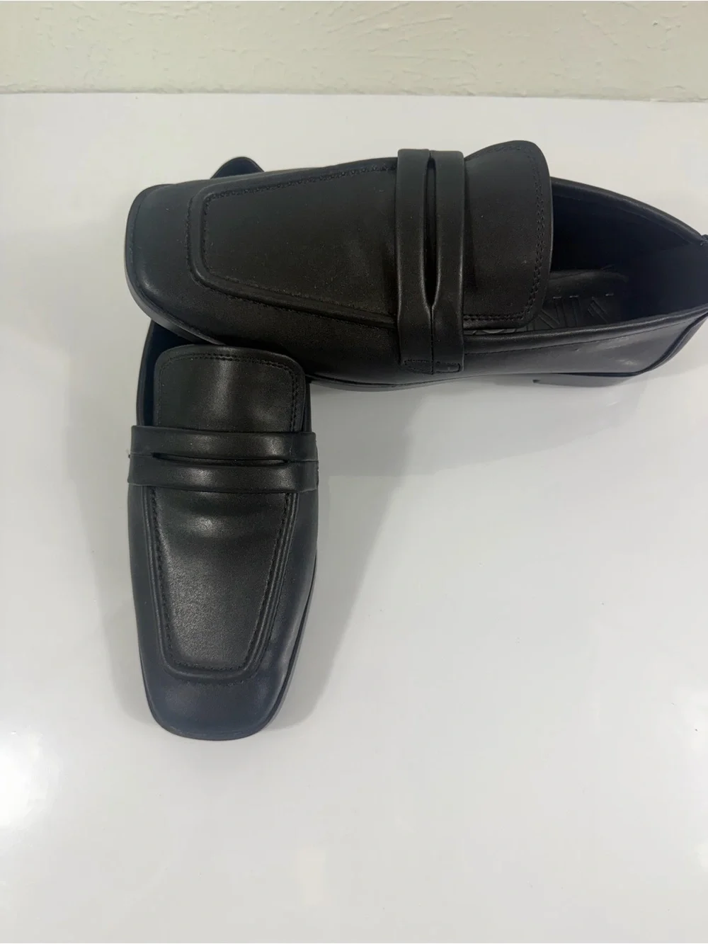 Mango Black Square Toe Penny Loafers EU 39 US 8.5 Worn Once EUC